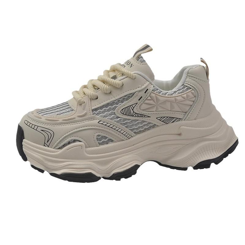 Daddy shoes women's 2025 new summer breathable mesh single shoes platform-soled fried street light running casual sports shoes