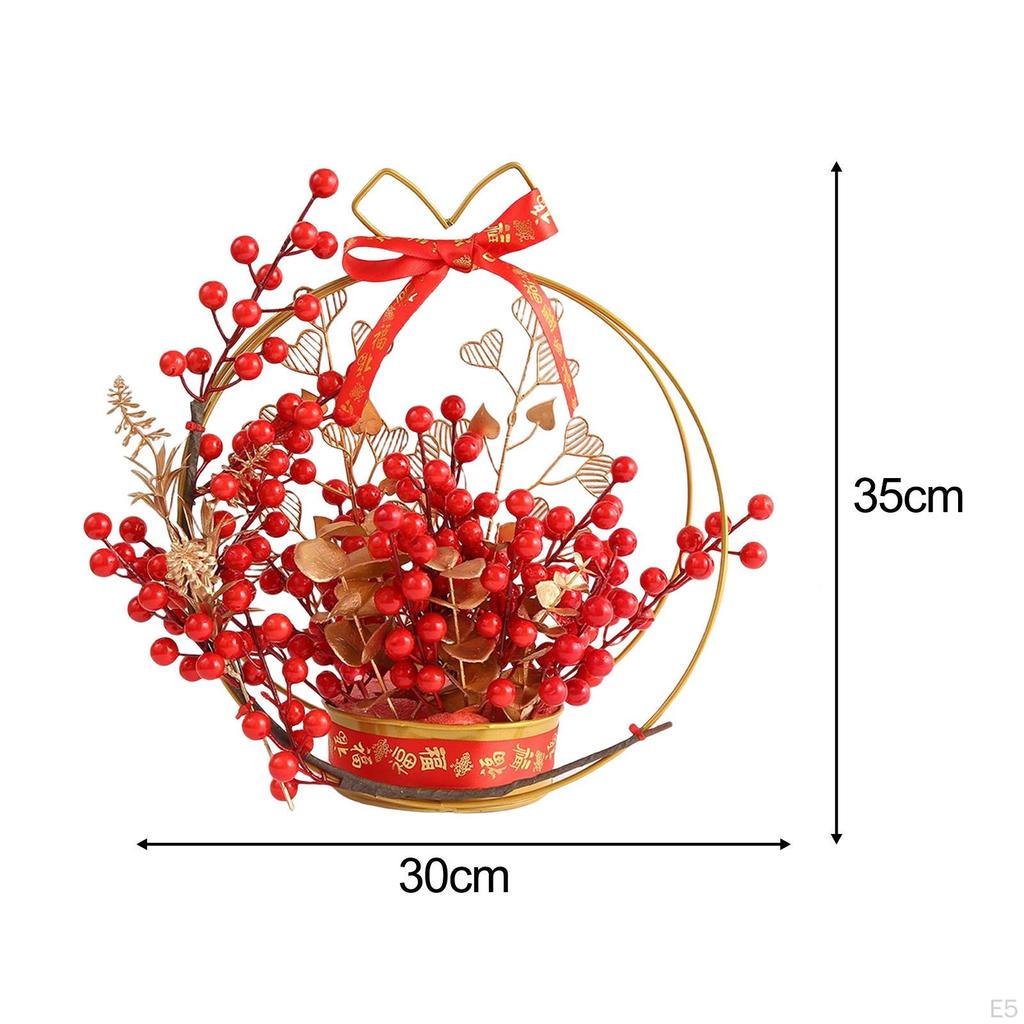 Chinese Flower Basket Ornament Decorative Desktop Photo Props Spring Festival Wall Hanging Harvest