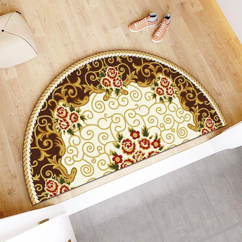 European Style Semi-circular Floor Mat Entrance Door Mat Bathroom and Toilet Door Mat Absorbent Dirt Resistant Non Slip Foot Mat