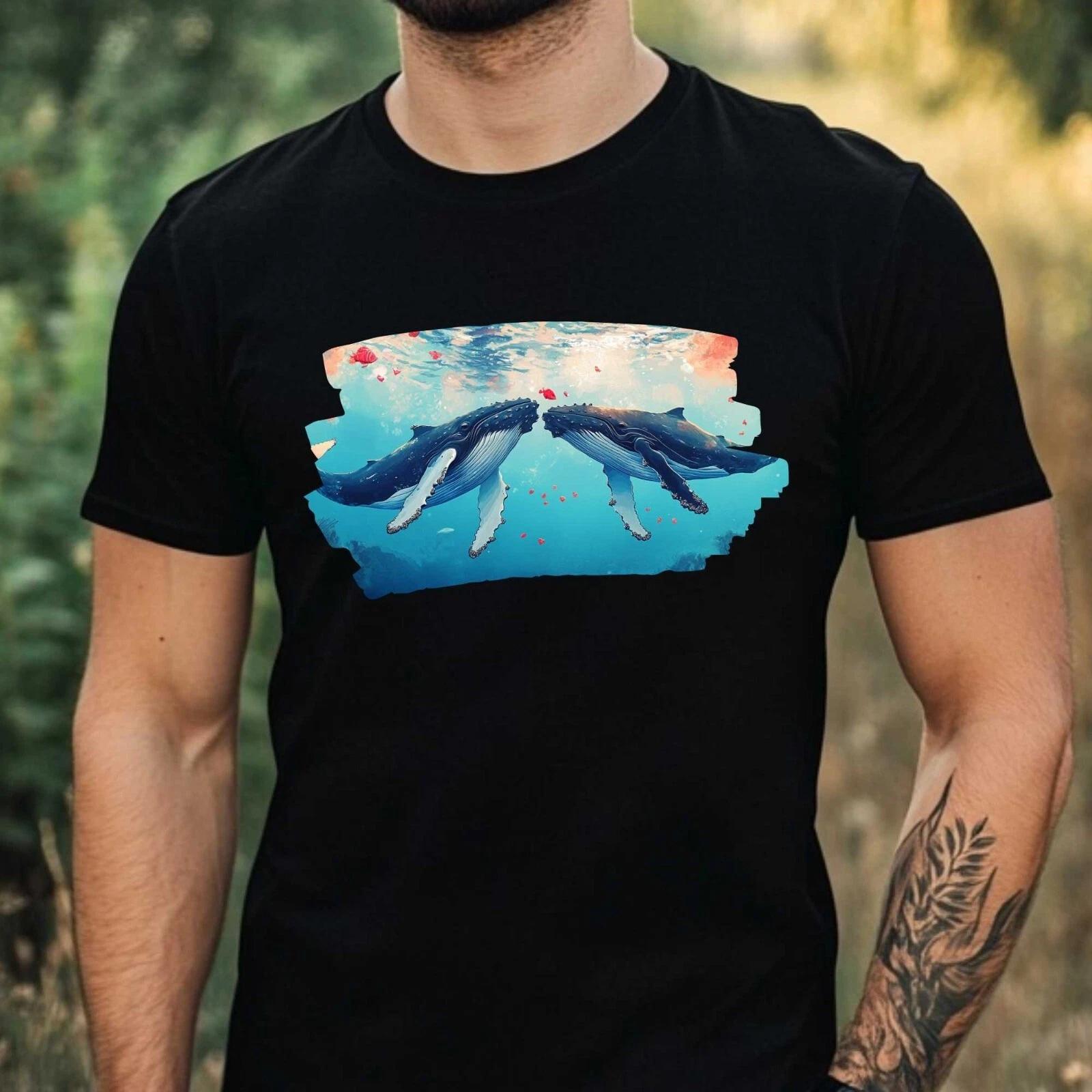 T-Shirt Herren Buckelwal Motiv Baumwolle Größe XS bis 5XL L