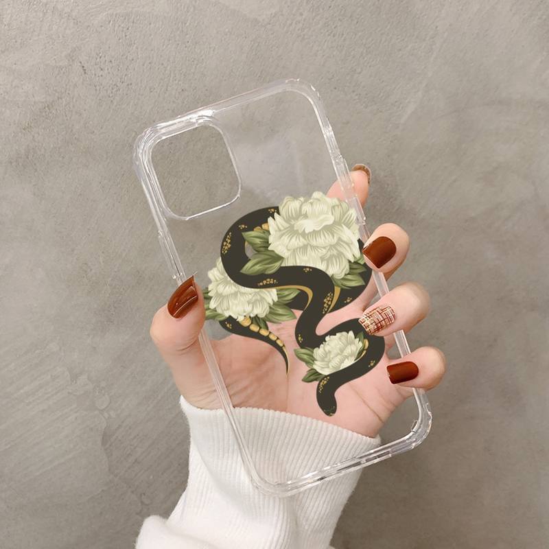 Snake Flower Snake Painting Phone Case for iPhone 11 12 13 Mini Pro XS MAX 8 7 6 6S Plus X 5S SE 2020 XR Case
