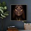 African Black  and Gold Woman Oil Painting On Canvas Cuadros Posters and Prints Scandinavian Wall Art Picture for Living Room