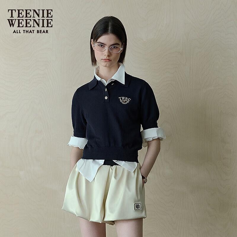 Teenie Weenie Women s Embroidered Polo Collar Knit Sweater S