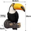 Figurină Tucan Decor Grădină - Statuie Pasăre din Rășină Făcută Manual pentru Decor Suspendat Exterior, Ornament Animal Tropical Realist