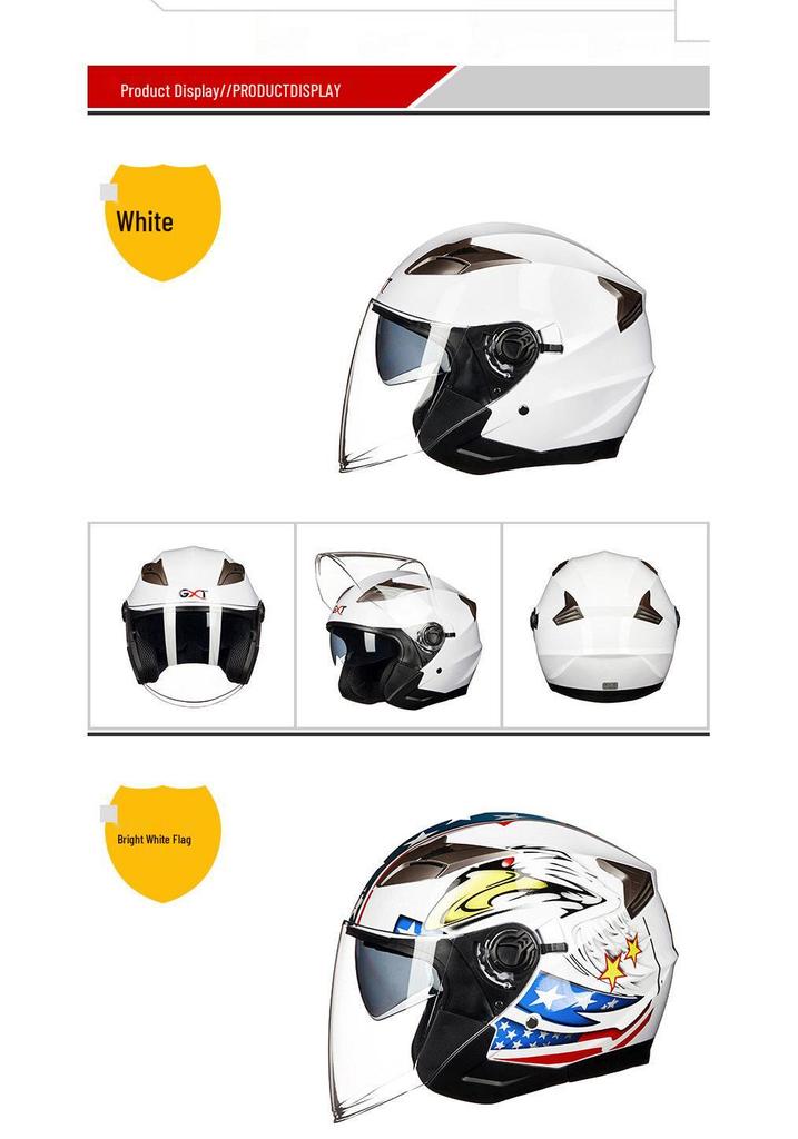 GXT708 Electric Scooter Helmet with Double Visor for Men & Women - All-Season Safety Half Helmet