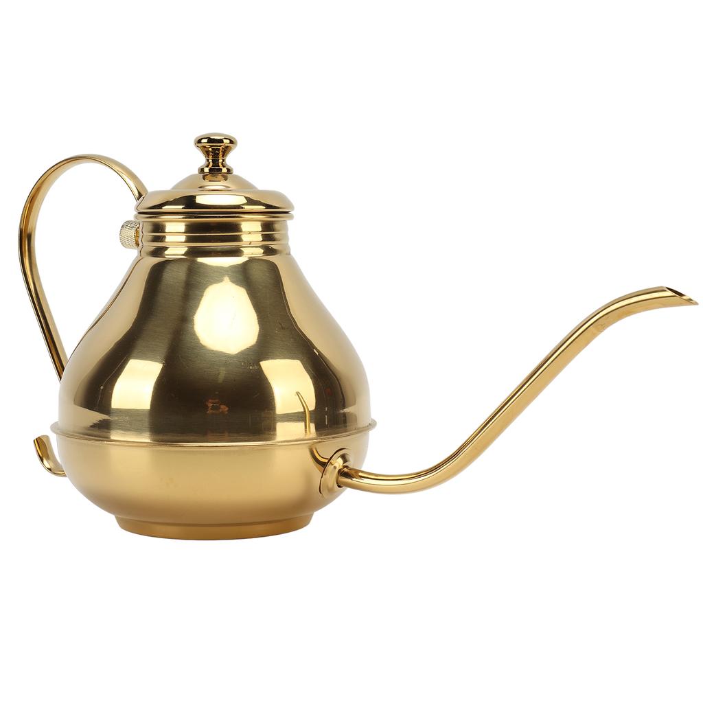 Coffee Tea Pot Stainless Steel Gold Thin Mouth Coffee Drip Kettle for Home Kung Fu Tea