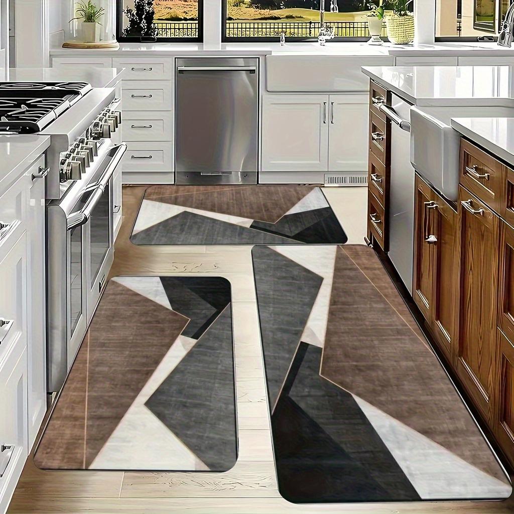 1PC Geometric  Pattern Kitchen Rug Non-Slip Door Mat Pop design Bathroom Rug Bath Mat Carpet for Home Sink Laundry Decoreeree
