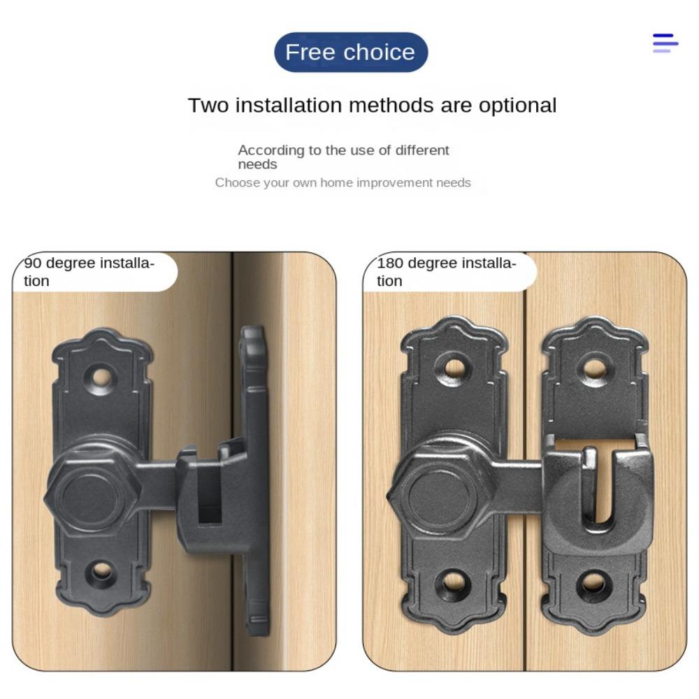 Anti-theft Door Hasp 90 180 Degree Door Bolts Sturdy Door Buckle  Kitchen Bedroom Bathroom