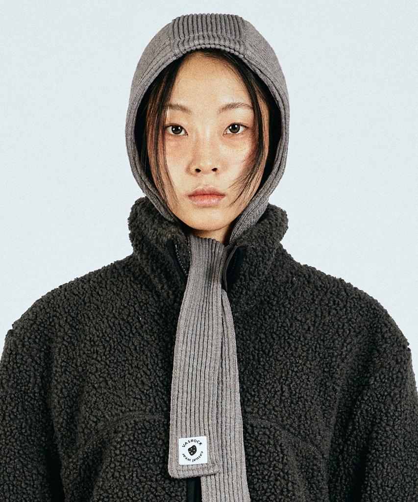 VASROCK Churros Knit Scarf Balaclava Gray