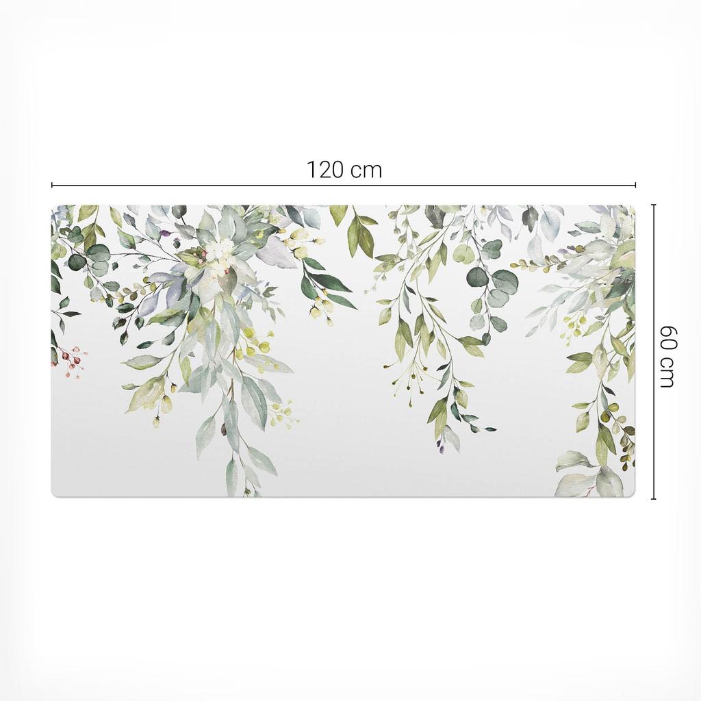 Non-slip Protective Desk Mat with Delicate Leaves Pattern 120X60 Cm