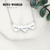Mini World Heart Pendant Necklaces Stainless For Women Steel Gold Color 1 4 Names Love Heart Pendant Carved Date 'S Jewelry Present GiftTrendy Pendant
