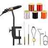 Fly King Tying Vise/Rubber Jig Making Vise Includes Bobbin Holder, Wood Tool, Rotary Whip Finisher, and 12 Fly Hooks. Fishing Tackle Set