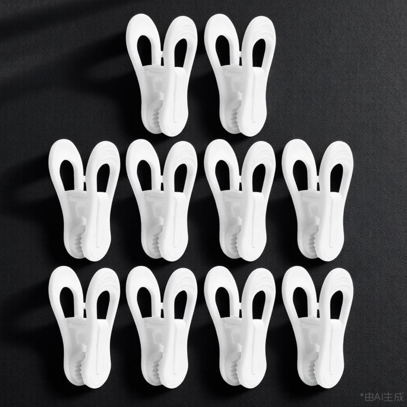 10Pcs Plastic Clothes Clips Non-Slip Clothespins Sturdy Laundry Pins for Hanging Socks Towels Clothes Hanger Clips