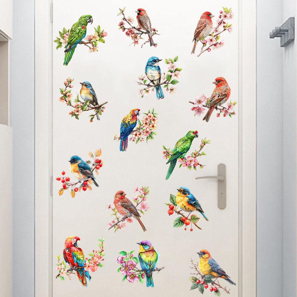 Flower Birds Magpie Diy Stickers Licing Room Decor Home Decoration Wall Decals