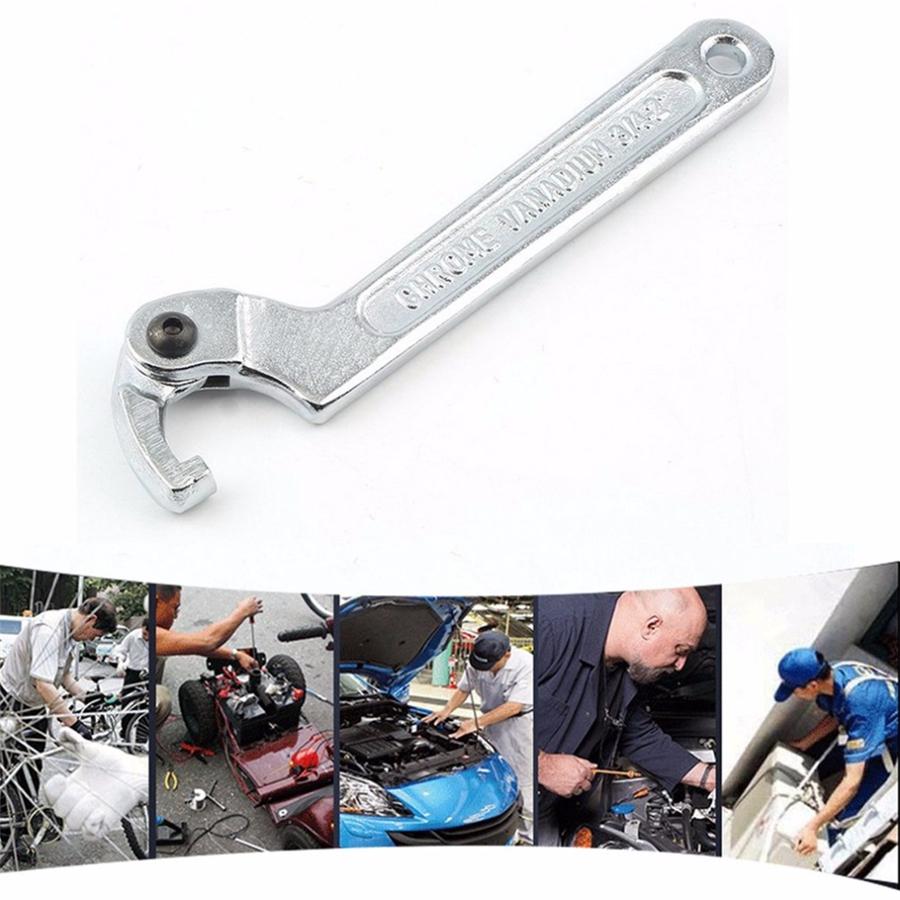 

Chrome Steel 7 Adjustable Wrench Tool C Type Hook Spanner Square Head 3/4 - 2