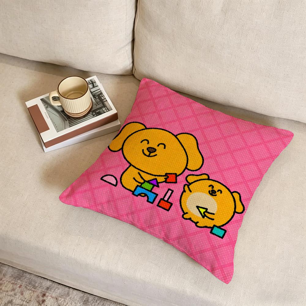 B-Big Silly Dog Cushion Cover Fabric Soft Furnishing,Pillowcase, Cushion Cover, Sofa Pillow, Home Decoration