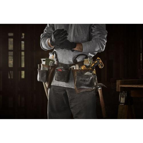 DeWalt Tool Belt, Apron with 11 Pockets, 2 Handles, Leather (DWST550112)
