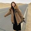 Women's Workwear Parka Cotton Coat Winter Thickened Fleece Lined Long Jacket