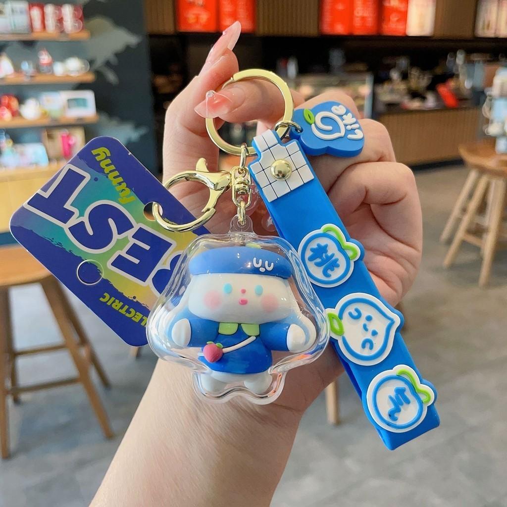 Adorable Cute Cartoon Rabbit Keychain For Girls Acrylic Couple Keyring Gift