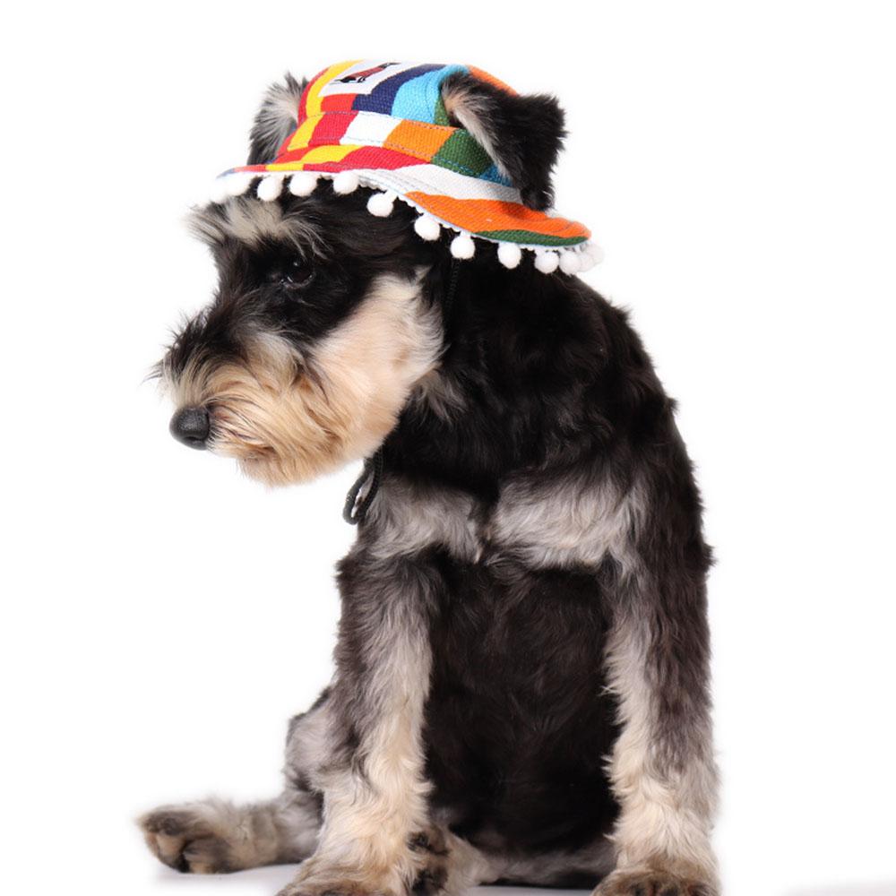 Psí klobouk s kulatým okrajem, plyšovou bambulí, kšiltovka pro mazlíčky, psí čepice, ochrana před sluncem pro mazlíčky, sluneční klobouk, psí klobouk pro malé, střední a velké psy