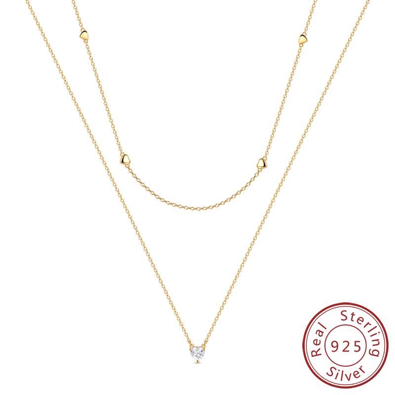 Copper Metal Chain Necklace Angel Wing Butterfly Pearl Heart Cross Necklace Designed For Women Trendy Fashion Simple Neck Chain High Quality Fine