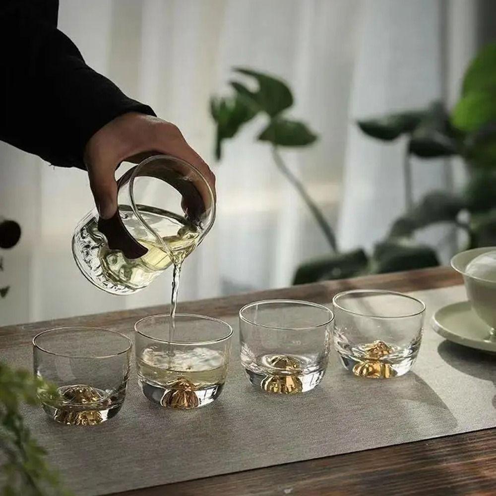 Transparent Glass Tea Maker Mountain Shape Tea Pitcher Portable Fair Cup  Kitchen