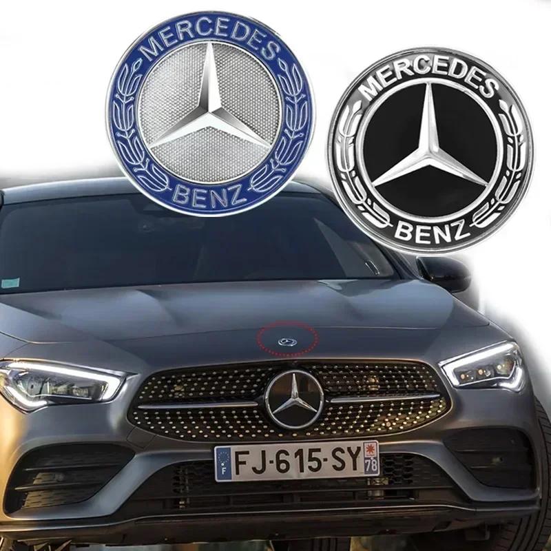 WXAKF1 2025 New For AMG Car For Mercedes benz AMG 1Pcs 3D Car Flat Hood Emblem Front ABS Badge Logo For Mercedes Benz AMG W212 W213 W20