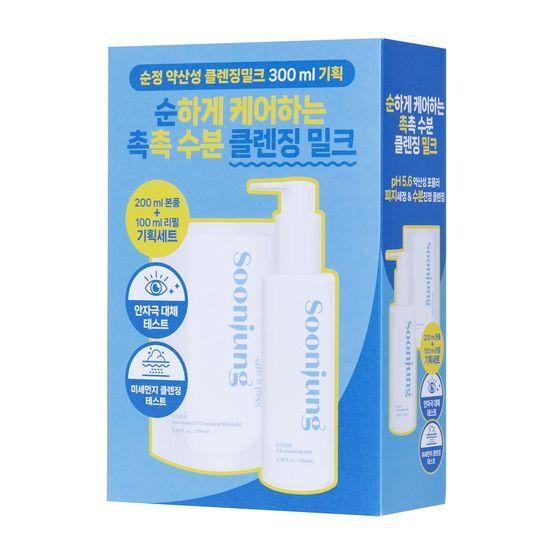 Etude Pure Mildly Acidic Cleansing Milk 200ml Promotion (+100ml Refill)
