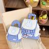 Cartoon Checkered Bunny Pattern Sweet Style Nylon Lightweight Girl Backpack