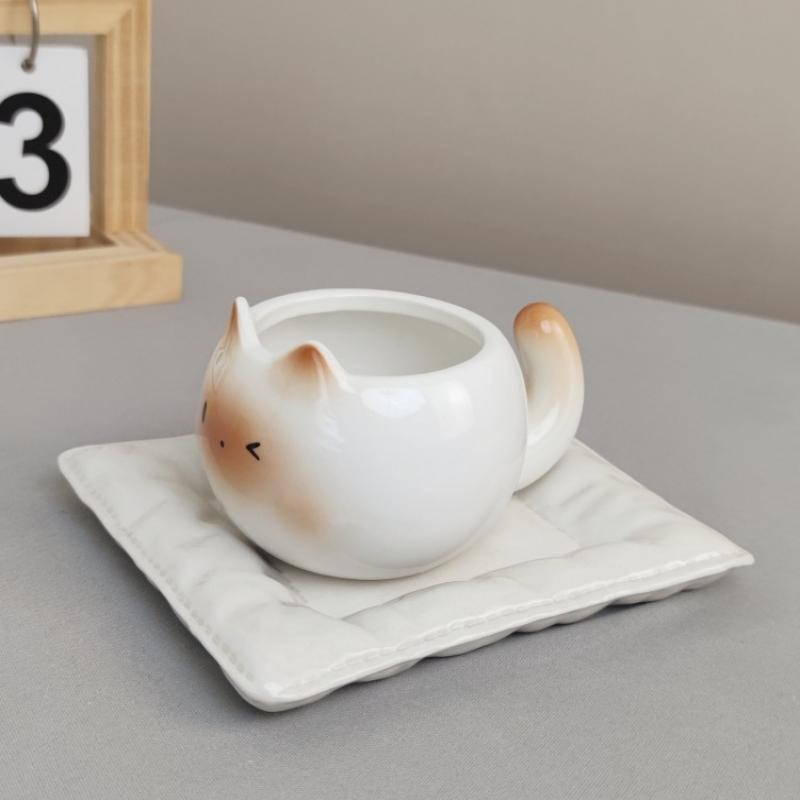 

Керамическая кружка Мультяшная сиамская кошка Кофейная чашка Подглазурная цветная кошка Чашка для воды Домашняя чашка для завтрака Молочная кофейная кружка Подарочная чашка на день рождения