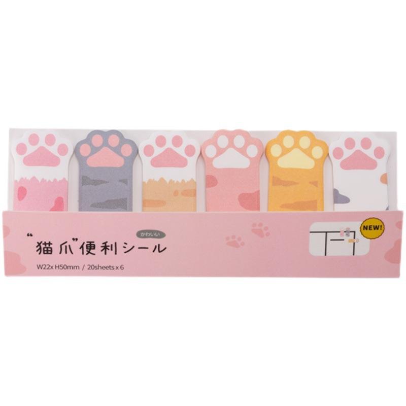 Office School Supplies Gift Cute Cat Claw Note N Times Sticker Writable Memo Pad Sticker Hand Account Wholesale Tearable Kawai