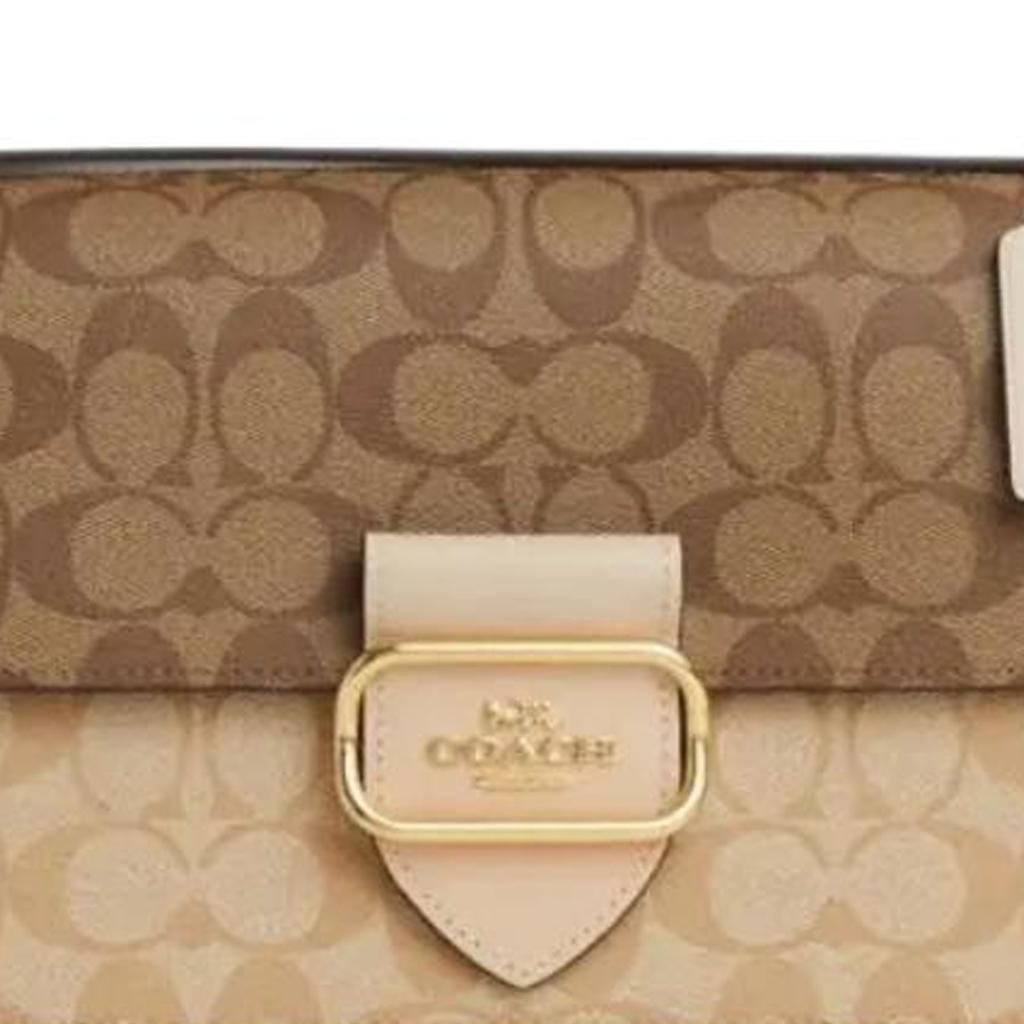 Coach Morgan 26 Classic Monogram Flap Snap Comfortable Leather Messenger Bag Women Shoulder Bag Khaki CM089-IMOT4