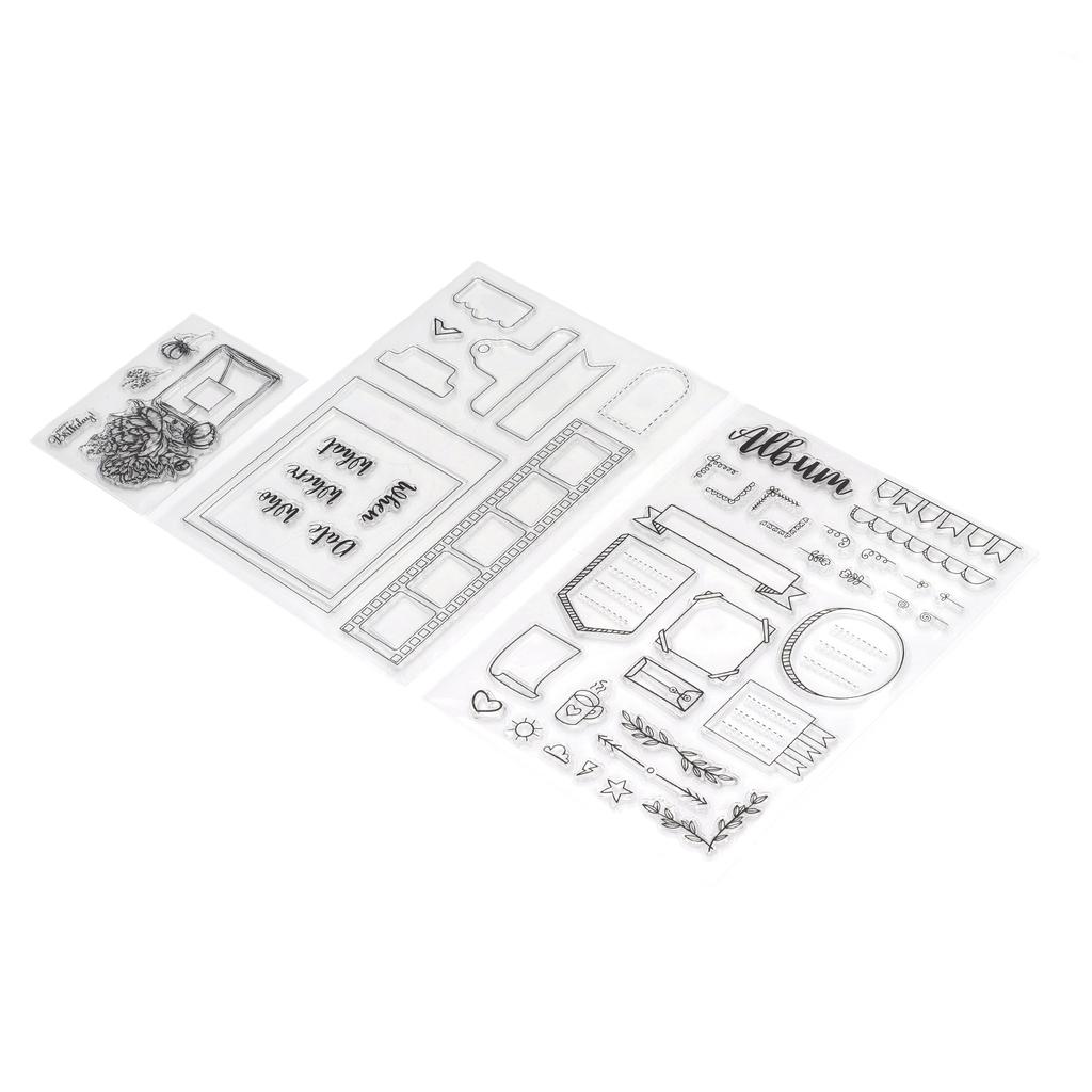 3pcs Clear Stamps DIY Interesting Durable Reusable TPR Material Transparent Appearance Embossing Scrapbooking Tool