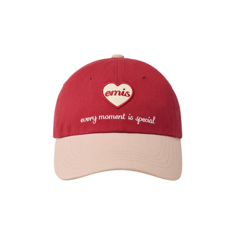 

EMIS HEART WAPPEN TONE ON TONE BALL CAP-RED RED