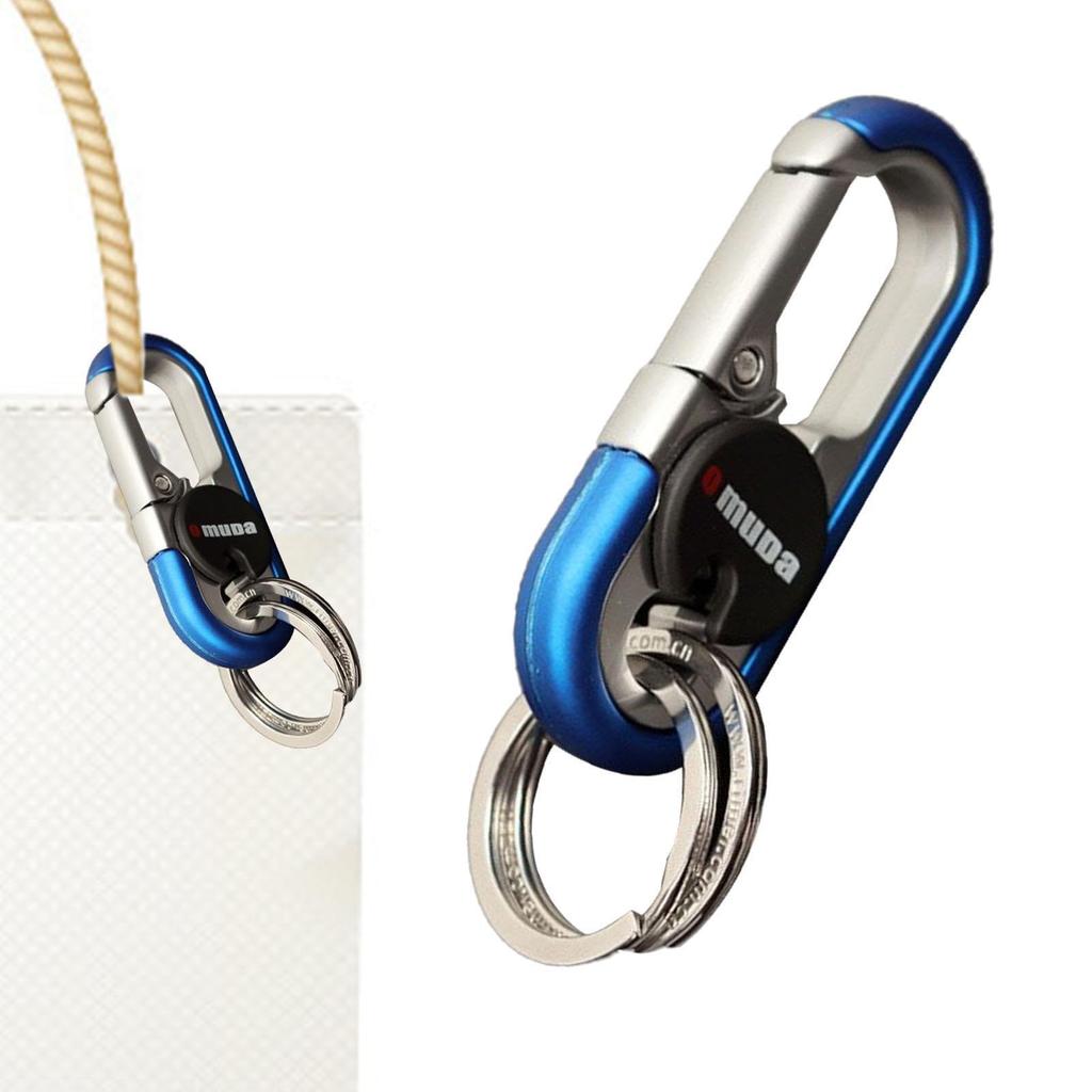 Key Carabiner | Mens Zinc Alloy Car Key Chain with Double Ring - Men's