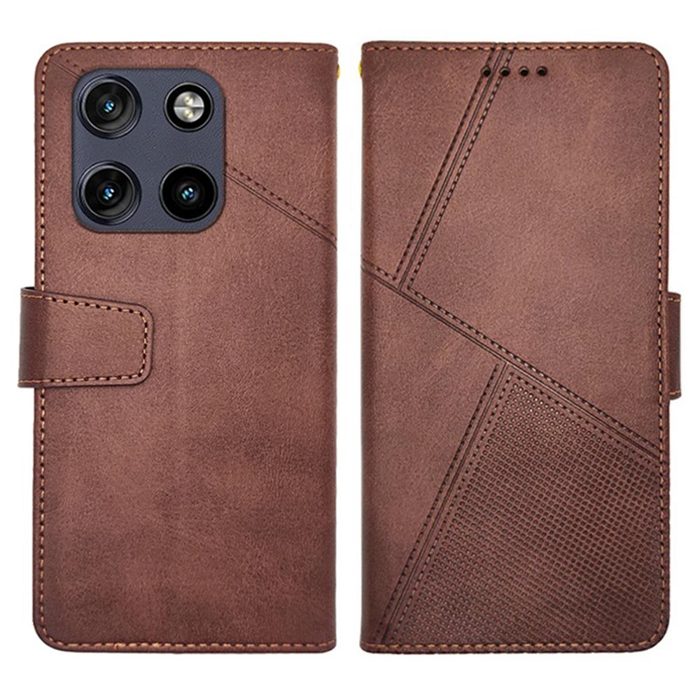 IDEWEI For Motorola Moto G Stylus 5G (2025) Case Leather Wallet Phone Cover Stand Calf Texture