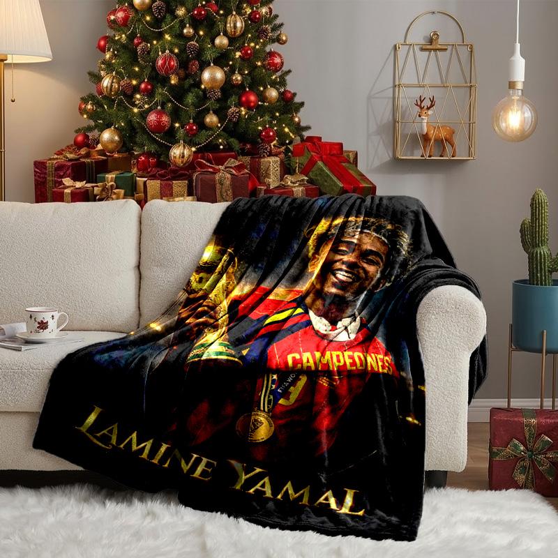 Football Spirit Ya-mal Coperta Leggera Ideale Coperta da Letto Perfetta per Viaggi, Campeggio, Soggiorni, Uffici, Divani, Regalo di Natale per Fan