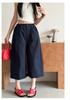 Girls' Pants 2026 New Stylish Casual Loose Mid Size Children's Thin and Versatile Girls' Cropped Pants Summer