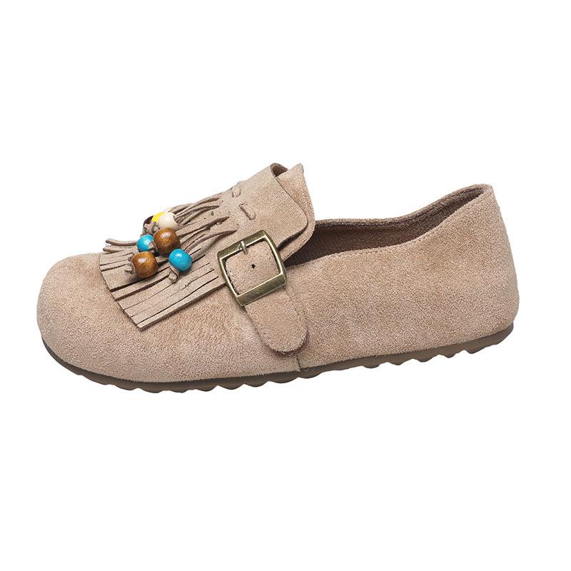 

Retro tassel beaded all-inclusive Birkenstock slippers women s 2025 new lazy one pedal flat two single shoes 35