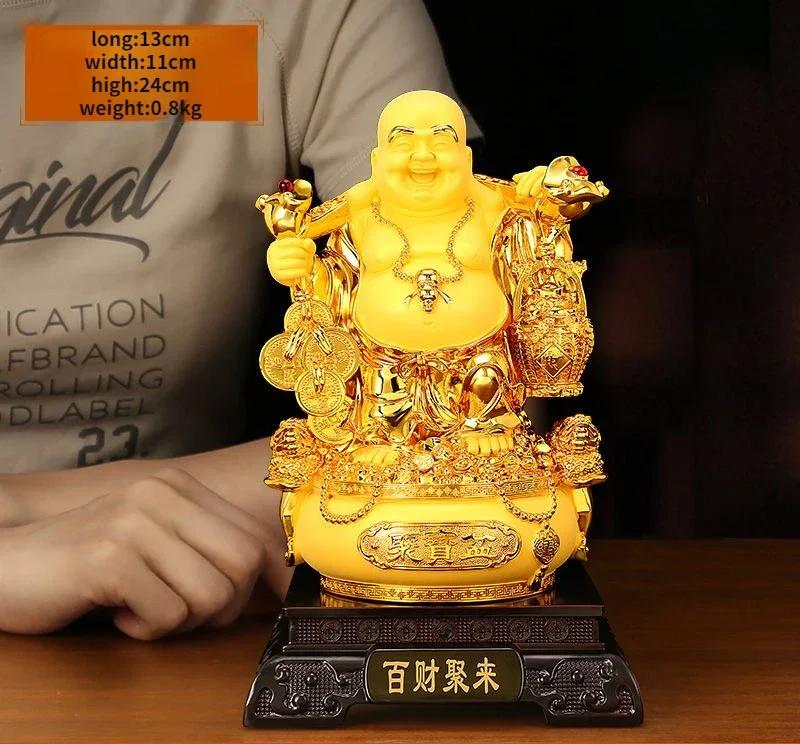 

Fortune Maitreya Buddha Ornaments Yuanbao Attract Wealth Pot Belly Treasure Living Room Office Decor