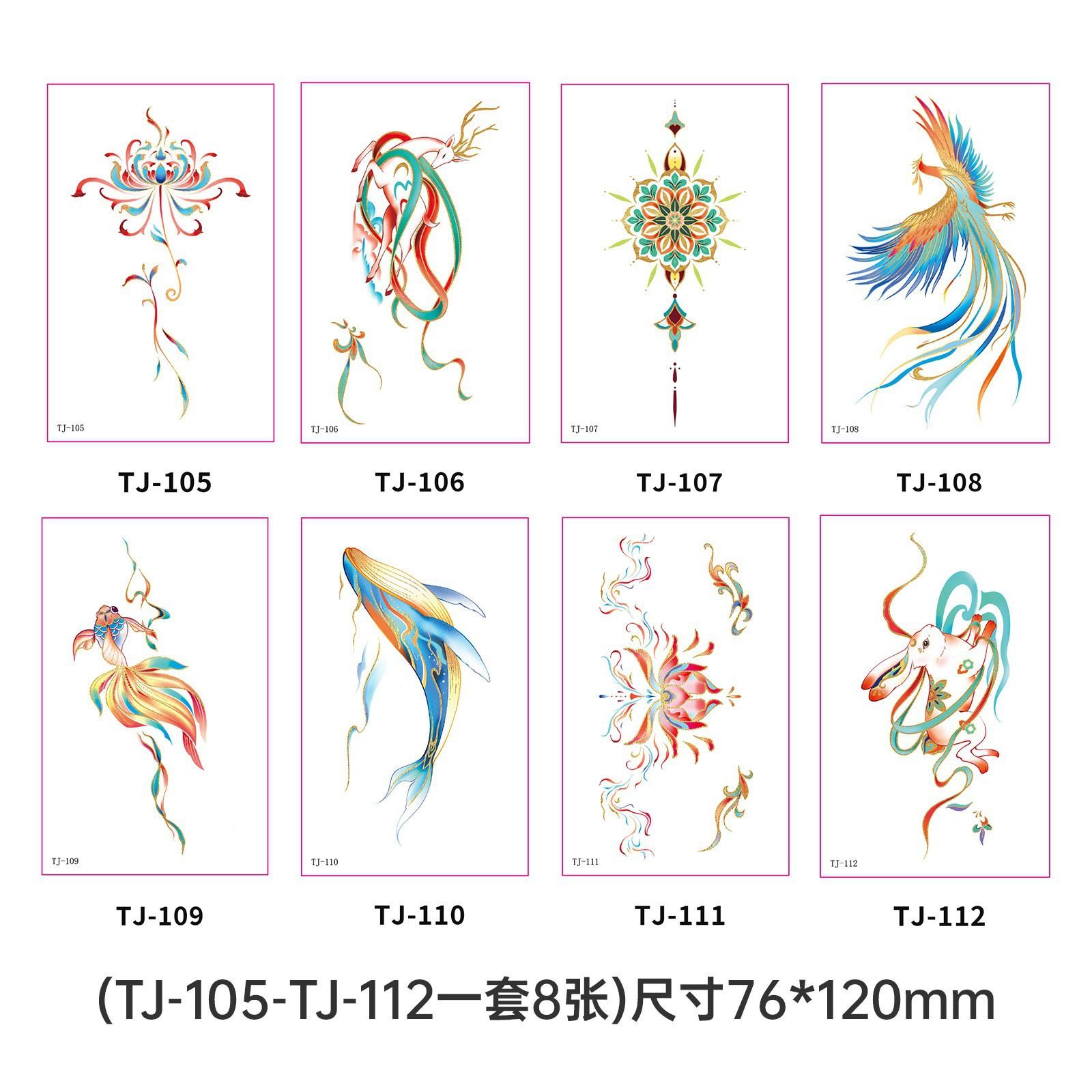 New elegant gold-embossed back tattoo stickers with a high-end feel, suitable for arm and collarbone, waterproof and sweat-resistant 120*76mm