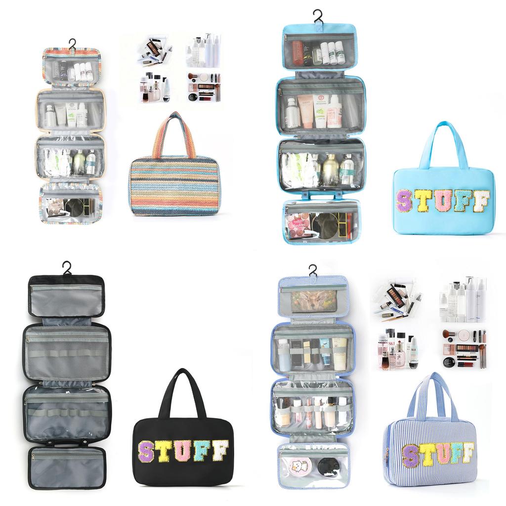 Large Capacity Makeup Bag With Dry Wet Separation For Travel And Daily Use