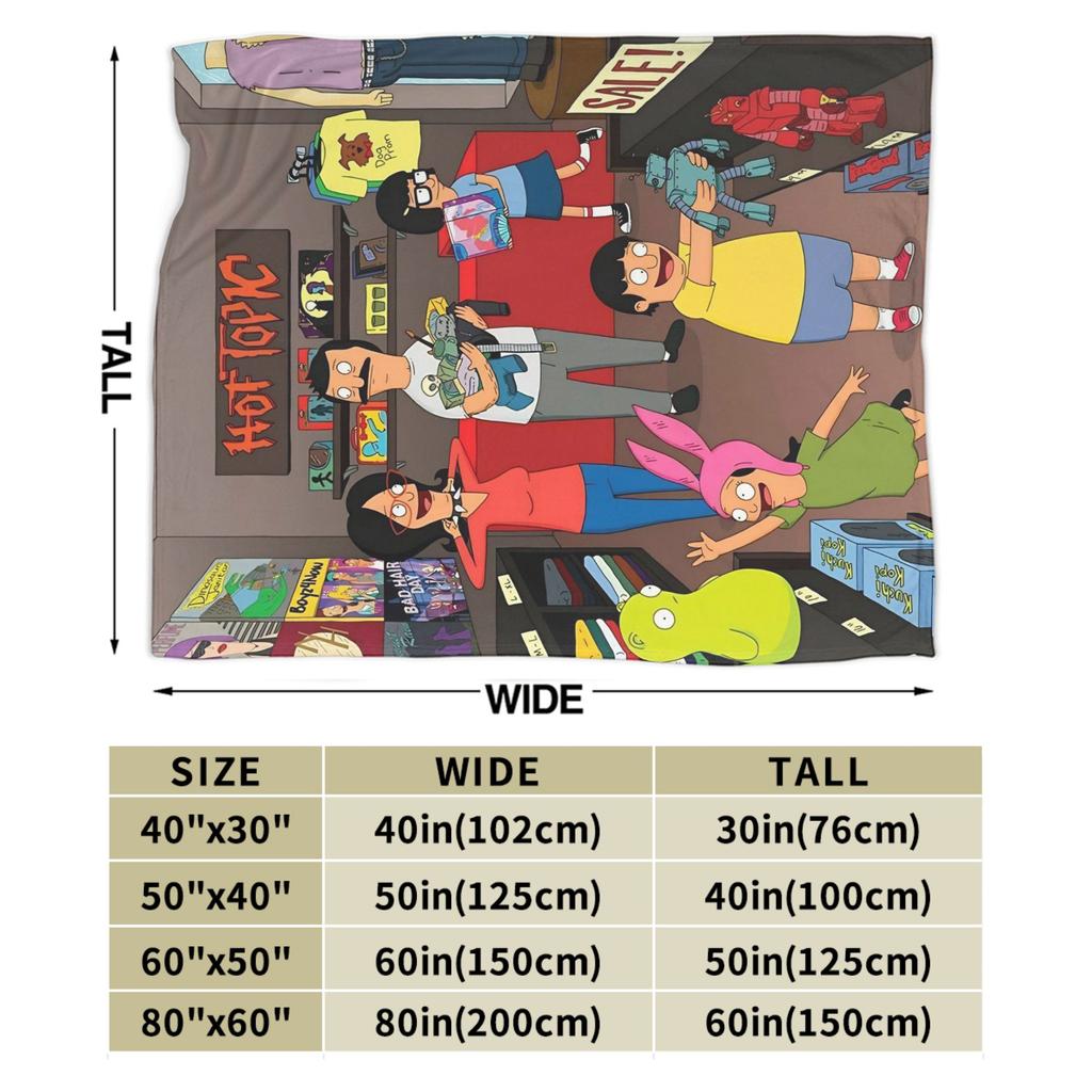 B-Bob Burgers Thanksgiving  Blanket Multiple Sizes Super Soft Cozy  Throw Blankets for Sofa Couch and Bed