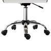Office Chair Swivel Chair Artificial Leather Steel Structure 5 Wheels Padded White