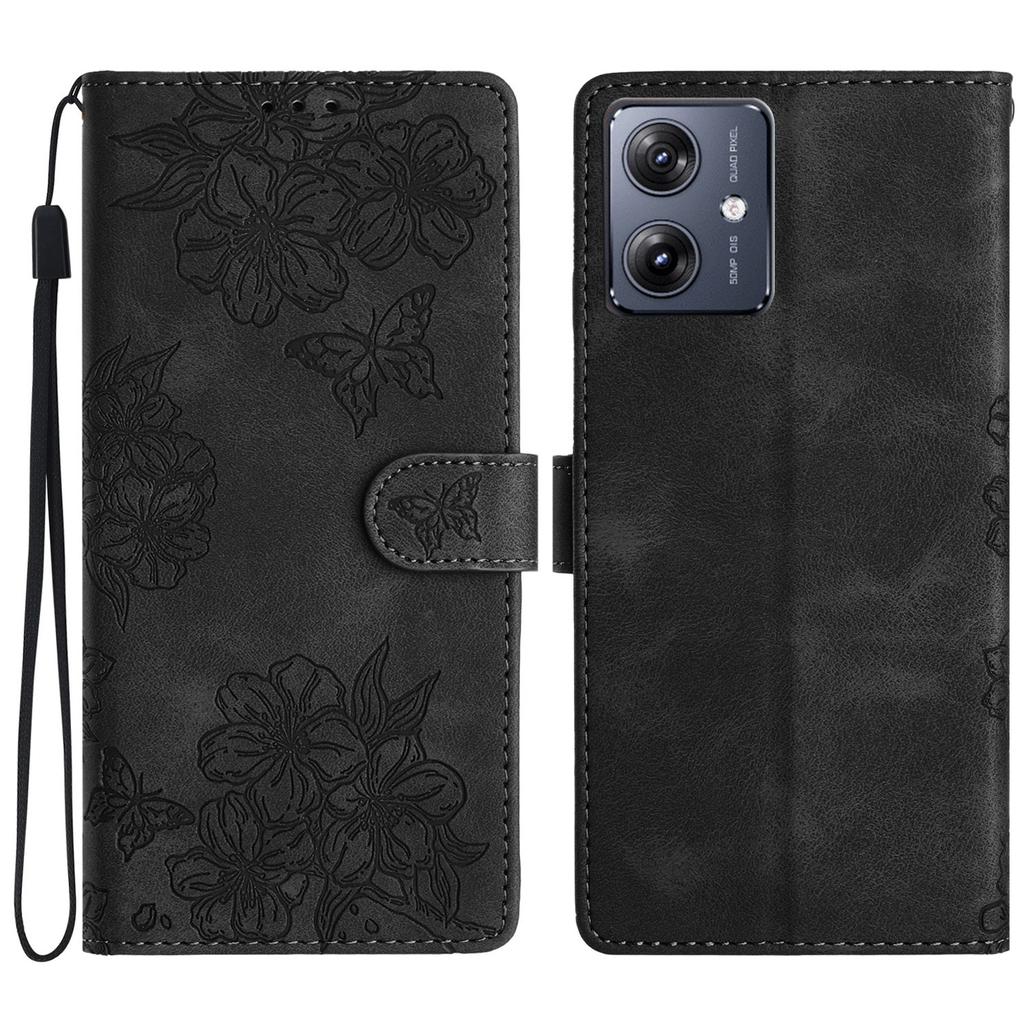 For Motorola Moto G54 5G Cell Phone Case PU Leather Imprinted Pattern Wallet Phone Cover
