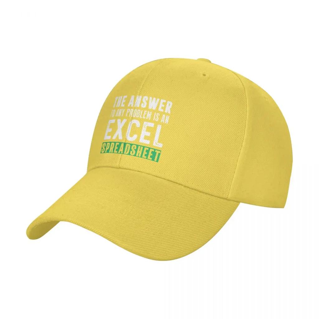 The Answer To Any Problem Is An Excel Spreadsheet Funny Gift For Excel Lover Baseball Cap Cosplay Golf Hat Genuine Men's Women's
