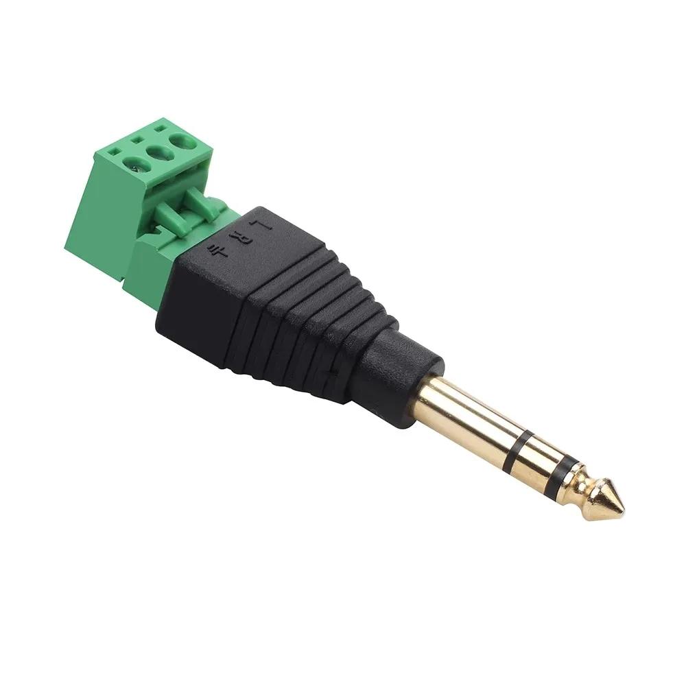 2/4/10Pcs 6.35mm Audio Plug Solderless Connector Mono Stereo Male Plug To 2Pin 2Cores Jack Terminal