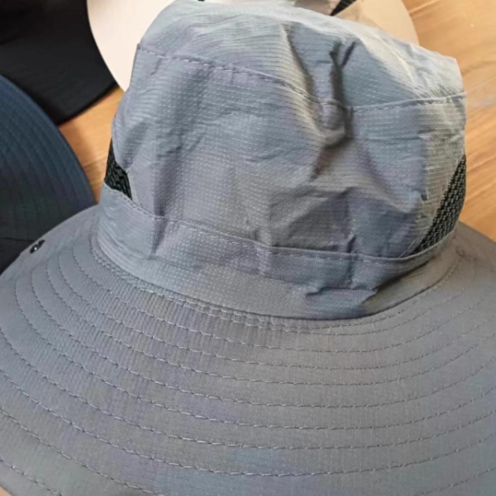 Wide Brim Portable Big Visors Rope Foldable Bucket Hat Breathable Men Fisherman Hat  Outdoor