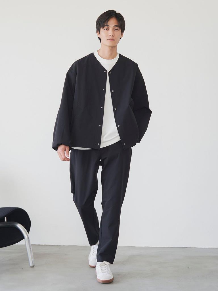 Cohen Hiker Tech Collarless Jacket (Wrinkle-Resistant, Stretch, Water-Repellent, Washable) 75606000002 0950 BLACK(09) M