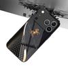Golden Jumping Horse Dark Pattern Tempered Glass Phone Case For iPhone 11 12 13 14 15 16 17 Pro Max 17Air 7 8 Plus XR XS X Cover